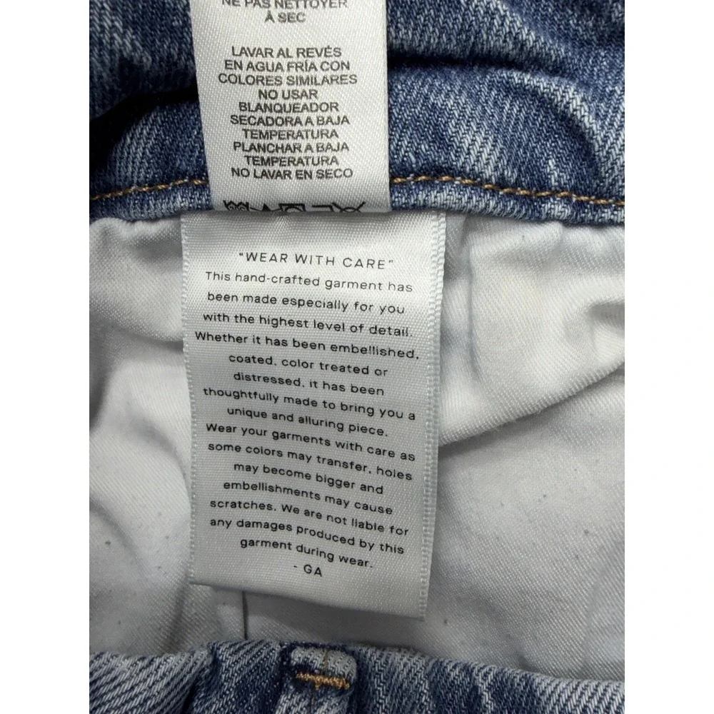 Good American Weekender Cuffed Jeans Womens 26x24.5 Blue Mid Rise Straight